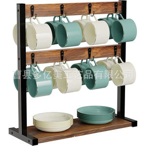 Estante de almacenamiento de madera de dos caras de doble capa para cocina, Bar, tazas de café y tazas para sala de estar, muebles de cocina - Product Image 5