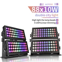 Projecteur professionnel de scène 88x10W double couleur DMX512 RGBW étanche
