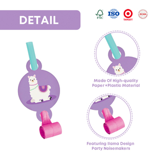 Silbato de Papel <span class=keywords><strong>con</strong></span> Forma de <span class=keywords><strong>Llama</strong></span> para Fiestas de Cumpleaños Xieli - Product Image 4