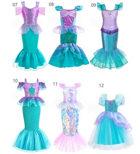 Patrón Floral niñas sirena princesa vestido en capas niños Halloween Cosplay disfraz <span class=keywords><strong>de</strong></span> dibujos animados para fiesta <span class=keywords><strong>de</strong></span> cumpleaños verano ODM suministro - Product Image 4