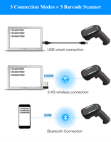 Escáner de código de barras portátil, aplicación Android de supermercado, función de impresión, interfaz de pistola USB QR BT, 1D, 2D