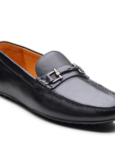 Mocasines de Cuero Genuino para Hombre, Más Vendidos, Punta Redonda, Sin Cordones, Decoración con Hebilla, Suela de Goma, Zapatos Cómodos para Todas las Temporadas - Product Image 2