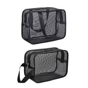 Sac de Douche Portable en Maille, Trousse de Toilette de Voyage, Organisateur de Maquillage, Sac de Rangement Portable en Maille pour la Douche - Product Image 5