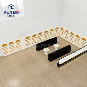 Muebles de Exhibición de Pared de Madera Únicos y Personalizados para Tienda de Perfumes, Diseño Moderno de Estilo Árabe con Iluminación LED Ecológica de Dubái - Product Image 2