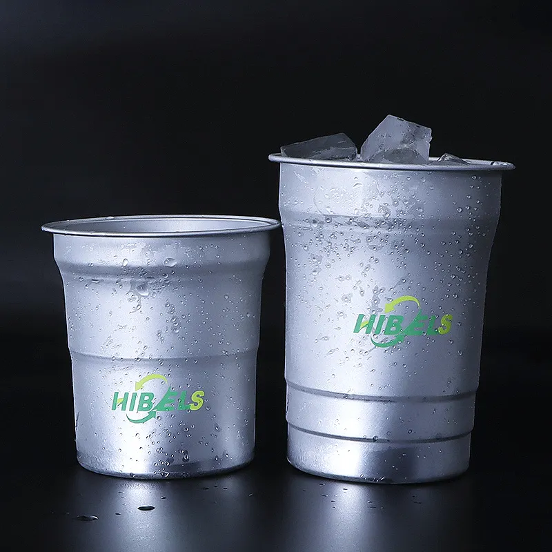 도매 9 온스 16 온스 20 온스 나만의 로고가있는 맞춤형 알루미늄 차가운 음료 컵 캠프 알루미늄 머그 컵