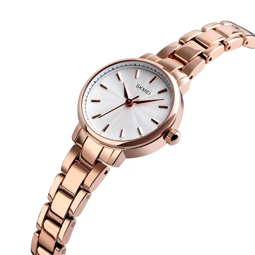 Skmei 1410 Lady Quartz Wristwatches Slim Luxury Elegant Women Rose gold Stainless Steel Watches Female Trend Design Quartz Watch