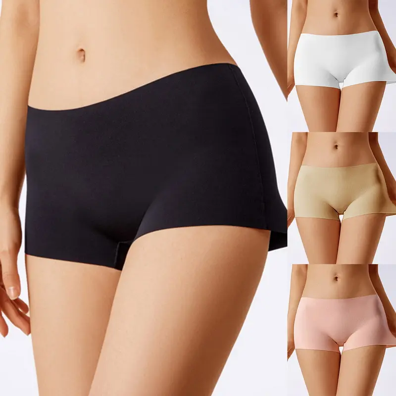 Bragas cortas de seguridad Ropa interior de talla grande Pantalones cortos elásticos de seguridad de cintura alta Pantalones cortos de seguridad sin costuras para niñas