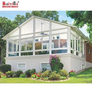 Aluminium Vorgefertigter Moderner Wintergarten mit Schiebeglas und Dreiecksdach für Hotels, Anpassbare Größe und Farbe - Product Image 3