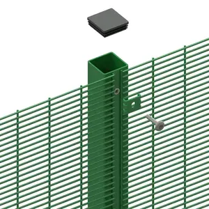 Factory Direct PVC Coated 358 Anti-climb Security Fence 358 Barbed Wire On Top Fence For Prison