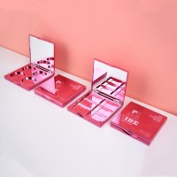 Palette de fards à paupières métalliques roses avec logo personnalisé de haute qualité étui de fard à paupières de maquillage vide compact avec inserts métalliques