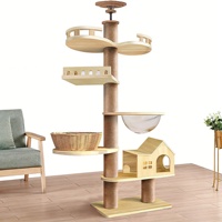 Arbre à chat en bois et sisal, écologique, personnalisable, pour l'auto-entretenue et le divertissement des animaux, disponible en gros (DEM/DOM)