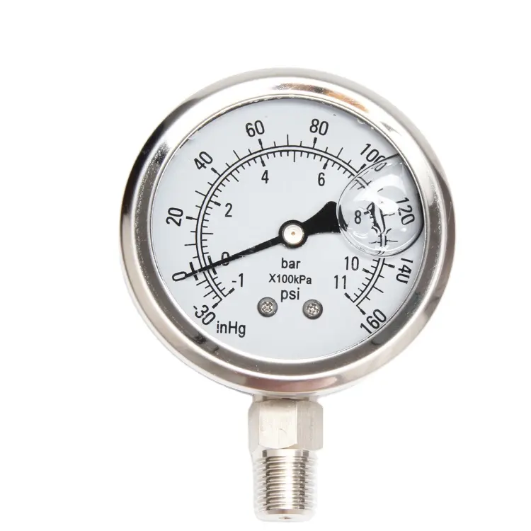 Stainless Steel 1/4 npt 160 psi DIgital Oil Filled Pressure Gauges