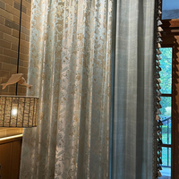 Tissu à motif floral vert clair nouvellement lancé en 2025 nouveaux rideaux de salon Jacquard chambre rideaux de confidentialité occultants