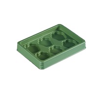 X079 Gâteau aux haricots verts et pâtisserie Qingtuan en forme de patte de chat de dessin animé, qualité alimentaire, boîte blister de 6 pièces sur fond vert