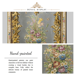 <span class=keywords><strong>Yips</strong></span> งานแกะสลักเรซินสไตล์ฝรั่งเศสโรส LD-1604-1402,กระจกติดผนังแนวคลาสสิกตกแต่งห้องนั่งเล่นลายดอกไม้วาดด้วยมือ - Product Image 5