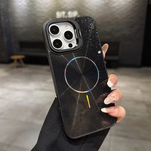 New Ice pha lê CD kết cấu long lanh vòng tròn tốt từ trường hợp điện thoại cho iPhone 16 15 14 13 Pro Max với Hidden lens Bracket Bìa - Product Image 4