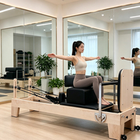 Machine de Pilates portable en bois, lit coulissant pliable, équipement d'exercice pour le renforcement du tronc, pour la maison, le yoga et la remise en forme quotidienne