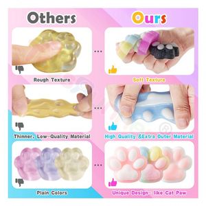 ชุดของเล่นบีบอัดรูปอุ้งเท้าแมวเนื้อนุ่มพิเศษ ฟองน้ำแบบโมจิ บีบแล้วคืนตัวช้า ของเล่นเสริมพัฒนาการ บรรเทาความเครียด น่ารัก สำหรับเด็กอายุ 5-7 ปี - Product Image 4