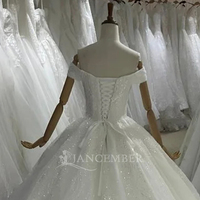 Robe de bal princesse scintillante Robes de mariée Appliques en dentelle Robes de mariée à paillettes Lsbh11