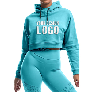 เสื้อฮู้ดครอปผู้หญิง ผ้าคอตตอนเนื้อนุ่ม ทรงหลวม สไตล์ลำลอง แฟชั่น  แบบสั้น  สามารถสั่งทำได้ - Product Image 2