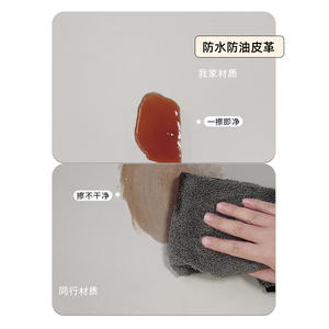 Tapis de cuisine rétro américain en cuir PU, imperméable, anti-huile, antidérapant, carré, couleur unie, en PVC pour la cuisine - Product Image 1