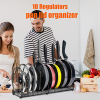 Support de rangement extensible en acier inoxydable pour couvercles de casseroles, compatible avec les outils, pour salle de bain