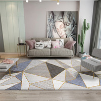 Grand tapis carré de luxe moderne Tapis à poils longs personnalisé pour le salon et la chambre à coucher en polyester doux