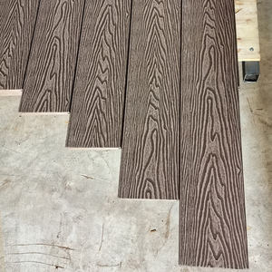 Wpc Decking Tablón Terraza al aire libre en línea 3D en relieve Wpc Floor Suelo de madera compuesto Wpc Decking Board - Product Image 5