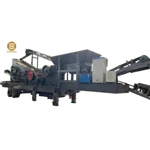 Línea de Trituradora móvil, juego completo, equipo de trituradora de minería de cantera, equipo de planta trituradora de piedra con ruedas
