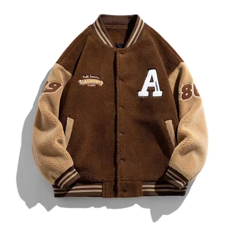 2023 fashion embroidered baseball jacket street fleece varsity bomber letter jacket for men coat for men and women