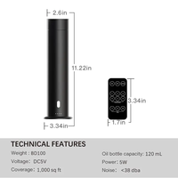 Vente en gros de diffuseur d'arôme de tour d'huile essentielle intelligente sans eau Silver Black Home Hotel pour chambre à coucher à domicile