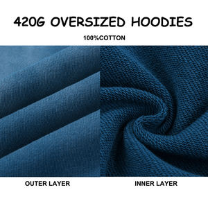 <b>Oversized</b> Sweatshirts Pullover French Terry Cotton <b>Long</b> Sleeve Winter Spring Customized Outfits Fashion Clothes Mens <b>Hoodies</b> - Product Image 3