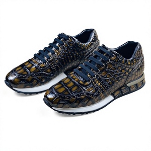 Zapatos de Lujo de Piel de Cocodrilo Genuina para Hombre |   Suela Gruesa con Amortiguación |   Zapatillas Deportivas Transpirables Antideslizantes para Caminar - Product Image 1
