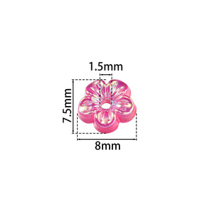 Acrylic <b>Flower</b> Beads 5 Petal UV Coated For <b>Bracelet</b> Making Jewelry Accessory - Product Image 2
