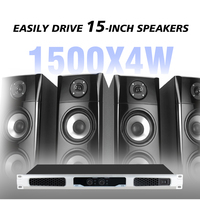 Amplificateur d'équipement audio professionnel, amplificateur de puissance numérique de classe D haute puissance 2/4 canaux 1U pour utilisation avec des enceintes de scène