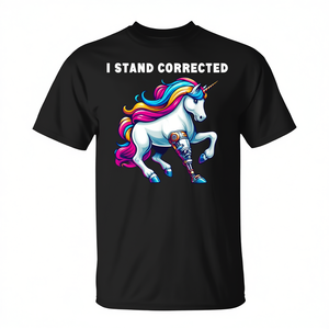 Camiseta I Stand Corrected Unicorn con diseño de pierna biónica - Product Image 2