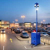 Tour de sécurité mobile compacte avec mât télescopique pour vidéosurveillance à distance, idéale pour la construction européenne