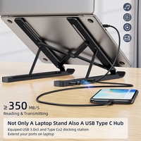 Soporte Ergonómico para Laptop con USB C y USB 3.0 para la Configuración del Escritorio de Oficina