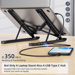Suporte Ergonômico para <span class=keywords><strong>Laptop</strong></span> com USB C e USB 3.0 para Configuração de Mesa de Escritório - Product Image 6