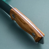 Couteau de chasse à lame fixe Full Tang, manche en bois, brise-vitre, outil tactique de survie pour le camping en extérieur