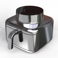 Friteuse à air numérique Aifa sans huile, en acier inoxydable, 1800W, 6L, écran tactile LCD, commande électrique