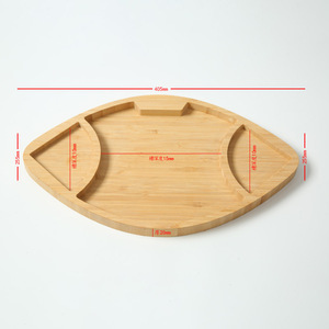 Assiette en bambou pour enfants, forme irrégulière, couleur unie, assiette de service pour la maison, pour les repas des enfants - Product Image 3