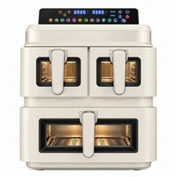 Air Fryer 3 en 1 Avec Double Panier, Friteuse à Air Numérique et 25 Accessoires Air Fryer