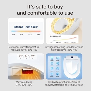 Smart Toilet Seat Round Instant Heating Washing Drying 220V Home Use - Product Image 1