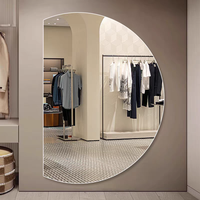 Miroir LED rond mural moderne de grande taille avec éclairage irrégulier pour salon, hôtel, salle de bain