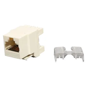 RJ45 Cat6A UTP Keystone Female Jack Connector Adapter Jaringan Internet Kabel Lan