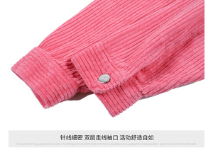Unisex Warm Custom <strong>Corduroy</strong> Shirts Stripe <strong>Corduroy</strong> <strong>Jacket</strong> - Product Image 3
