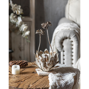 Wedding Props Retro <strong>White</strong> <strong>Candlestick</strong> Wedding Hotel Decorative Flower Decoration <strong>Candlestick</strong> - Product Image 5