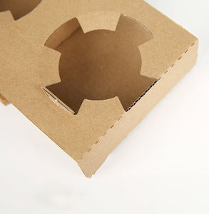 Xinrunjin Wholesale Eco Friendly Kraft Paper Coffee Cup Holder Tray <b>Disposable</b> Drink Carrier Takeaway Beverage Shop and Cafe Use - Product Image 3