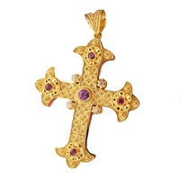 Cadeaux chrétiens religieux bijoux fête des mères collier croix plaqué or 18 carats pierre améthyste bijoux catholiques colliers chrétiens